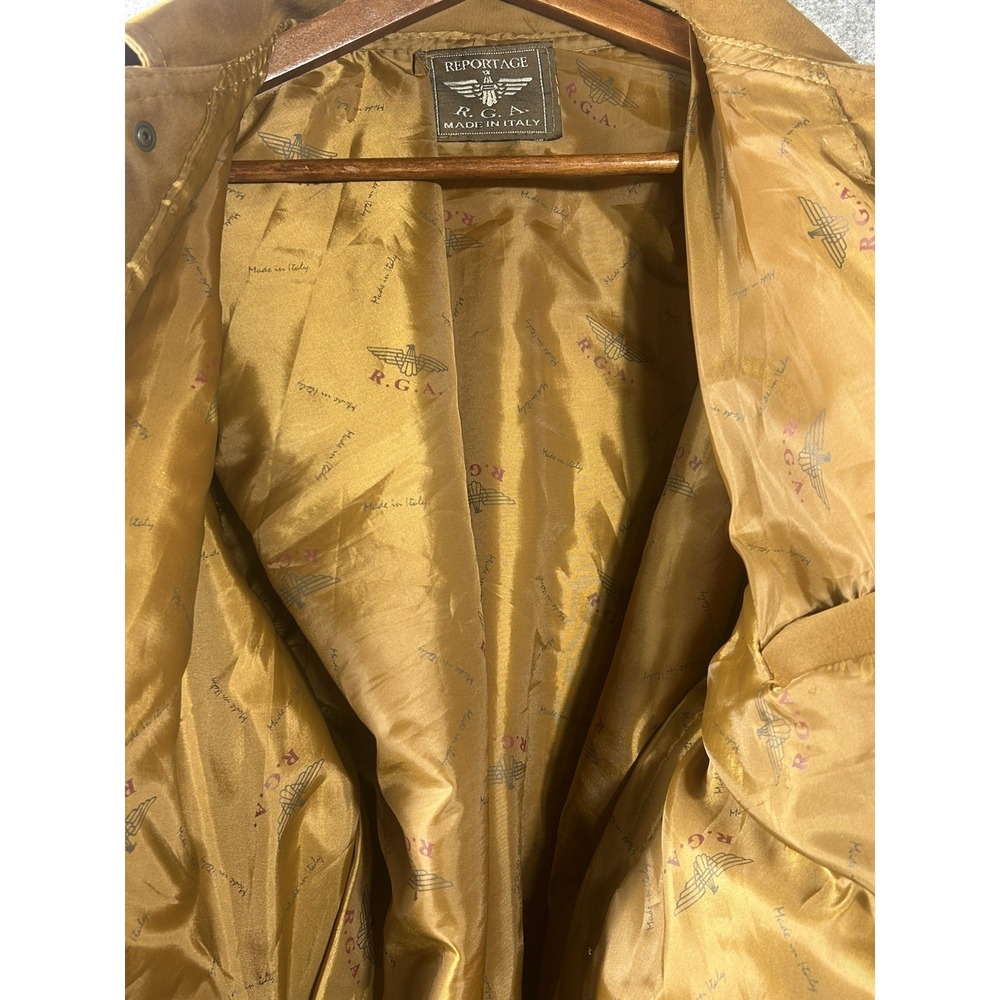 Reportage R.G.A. Made in Italy Tan Suede/Leather Style Bomber Jacket Men's Brown - Picture 13 of 15